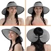 SUN CUBE Womens Sun Visor Hat, Beach Straw Roll Up Ponytail Hat, Wide Brim Sun Hat for Summer UV Protection Foldable - 3 of 4