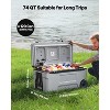VEVOR Portable Cooler, 74 QT Wheeled Cooler with Ice Retention, Heavy-Duty Handles and Cup Holder, Lightweight Rigid Material, Gray - 3 of 4