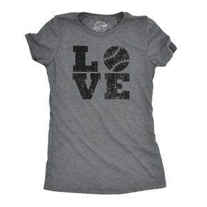 Womens LOVE Baseball Mama Funny Game Day Lover Cute Cool T shirt for Ladies - Crazy Dog Women's T Shirt - 1 of 4