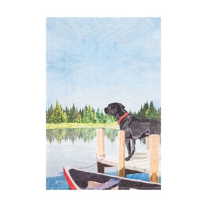 C&F Home Dog Lake Pier Printed Flour Sack Kitchen Towel - 1 of 3