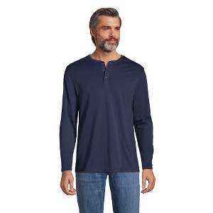 Lands' End Men's Long Sleeve Cotton Supima Henley - 1 of 3