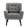 ATJafure Modern Soft Linen Material Ergonomics Accent Chair With Black Legs For Indoor Home Living Room Bedroom Home - 4 of 4