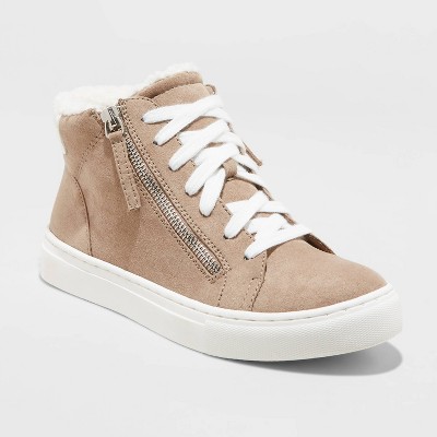 taupe high top sneakers