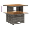 vidaXL Patio Table Gray 31.5 In.x31.5 In.x28 In. Poly Rattan and Acacia Wood - 4 of 4