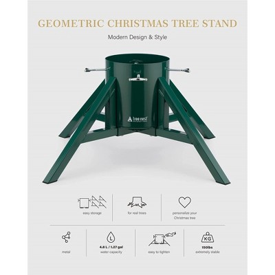Large Black Steel Geometric Christmas Tree Stand