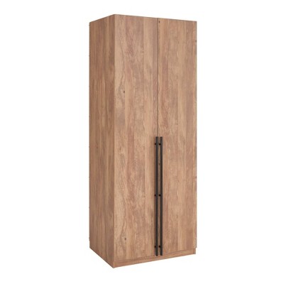 Golden Brown Contemporary Modular Wardrobe Closet Set