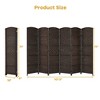 Costway 6-Panel Room Divider 6Ft Weave Fiber Folding Privacy Screen Brown\Black - 2 of 4