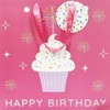Bows And Sparkles Large Square 'Happy Birthday' Cupcake Gift Bag with Tag Pink - 3 of 3