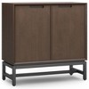 WyndenHall Devlin Low Storage Cabinet Walnut Brown: Modern Lacquered Rubberwood, 2 Adjustable Shelves - 2 of 4