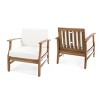 Club Chairs Set of 2,Wood Patio Accent Chair With Cushion Seat,Outdoor Patio Chairs,Classic Club Chairs For Patio,Backyard,Garden-Cuddlewood - 2 of 4