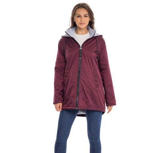 Burgundy hot sale raincoat ladies