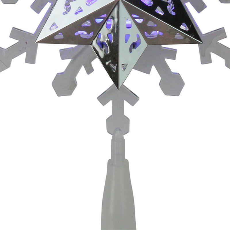 Kurt S. Adler 9.25'' Lighted White and Blue Rotating Snowflake Christmas Tree Topper - Clear LED Lights, 2 of 4