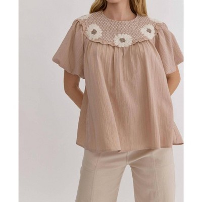 Women's Floral Embroidered Top - entro
