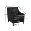Modern Accent Chair,Upholstered Armchair with Scooped Arms for Bedroom - 4 of 4
