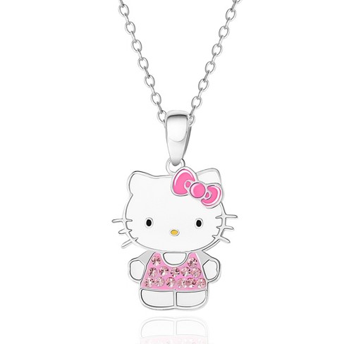 Handmade Hello Kitty Necklace Sanrio New Nickel-free Pink Red White Cat Cute