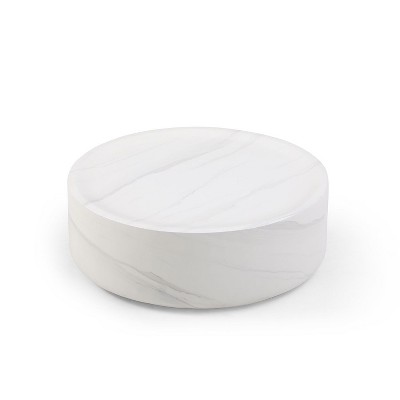 NicBex  Round Coffee Table,Modern Center Cocktail for Living Room,Bedroom,No Assembly Required,Beige/Black/White