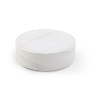 NicBex  Round Coffee Table,Modern Center Cocktail for Living Room,Bedroom,No Assembly Required,Beige/Black/White - 1 of 4