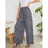 BLUEMING Womens Wide Leg Pants Casual Palazzo Pants Flowy Pants Elastic High Waist Drawstring Lounges - 4 of 4