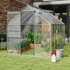 12' x 6' x 6.5' Polycarbonate Greenhouse with Aluminum Frame, Walk-in Heavy Duty Green House with Adjustable Roof Vent, Rain Gutter and Sliding Door - 2 of 4