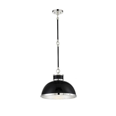 Savoy House Corning 1 - Light Pendant in  Black/Polished Nickel