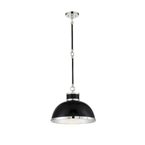 Savoy House Corning 1 - Light Pendant in  Black/Polished Nickel - 1 of 2