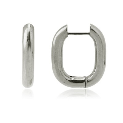 Slate by Rebl O-Shape Huggie Earring  Stainless Steel, 19x23mm