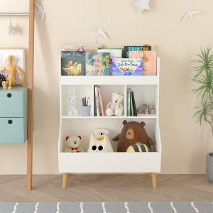 Sevobal Decorative Bookshelf Multifunctional Kids Bookshelf And Toy Storage, Storage Organizer, Children Bookcase, White, 27.56"*15.75"*31.3" - 1 of 4