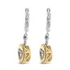 Haus of Brilliance 18K Yellow Gold Plated Silver 1/8 Cttw Diamond Heart Medallion Drop Earring - 4 of 4