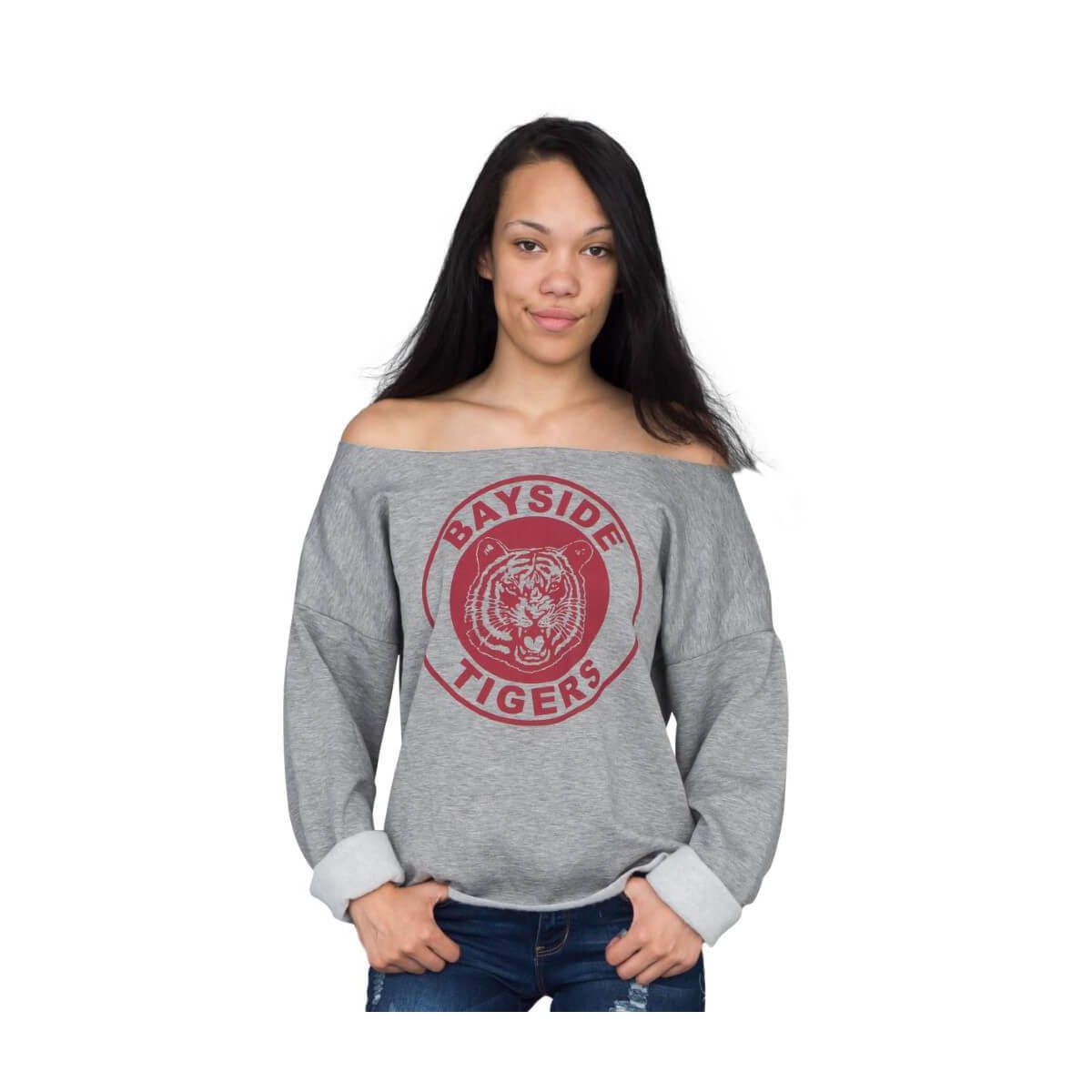 Kelly Kapowski Bayside Tigers Off the Shoulder Replica Cosplay Costume Sweatshirt
