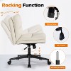 Office Chair Armless Desk Chair with Wheels, PU Padded Wide Seat Home Office Chair, 120° Rocking Mid Back Cute Computer Chair for Bedroom-The Pop Home - 3 of 4