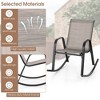 Tangkula Set of 4 Metal Rocking Chair Heavy-Duty Rocker Outdoor Anti-Slip Brown Patio - 3 of 4