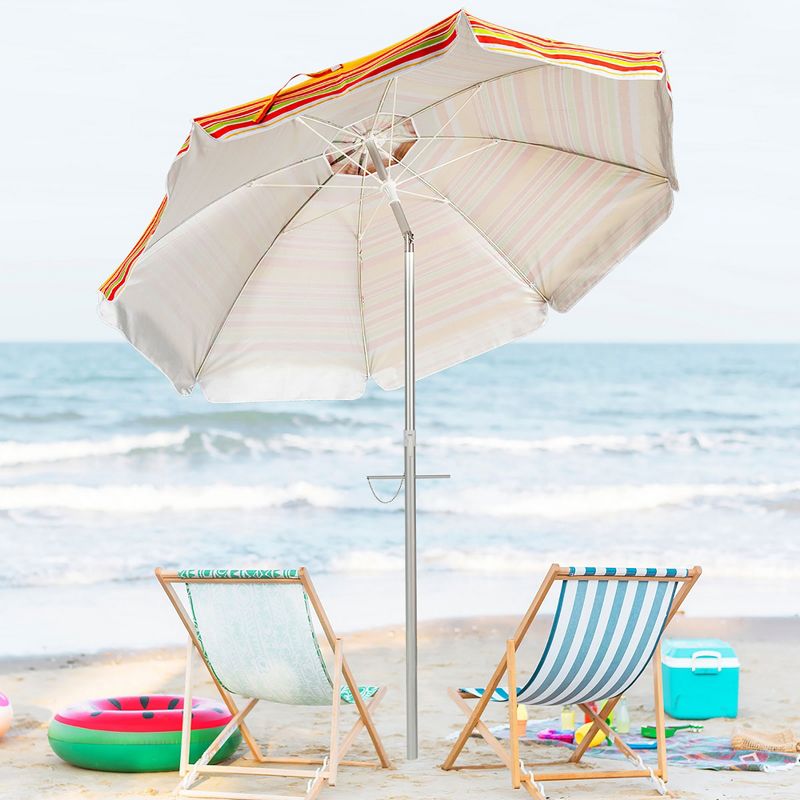 Costway 6.5FT Patio Beach Umbrella Sun Shade Tilt Carry Bag, 4 of 10