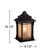 Franklin Iron Works Hickory Point Rustic Farmhouse Outdoor Pier Mount Lights Set of 2 Walnut Bronze 16 1/2" Frosted Cream Glass for Exterior Barn Deck - image 4 of 4