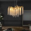 BAOURE 23.6-inch Modern Golden Pendant Light with Cascading Crystal Strands, Ideal for Living Room, Dining Room and Foyer - 3 of 4