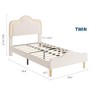 Twin Velvet LED Princess Bed Frame: Adjustable Headboard/Footboard, Wooden Slats. No Box Spring, Easy Assembly – For Kids/Girls - 2 of 4