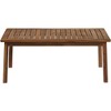 Teal Island Designs Farmhouse Rustic Acacia Wood Rectangular Outdoor Coffee Table 43 1/4" x 22 3/4" Brown Slat Tabletop for Spaces Patio House Balcony - 4 of 4