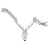 Monoprice Dual Arm Adjustable Gas Spring Desk Mount - Silver For 15 to 34 Inch Monitors, Vessa 100x100, weight 19.8lbs - Workstream Collection