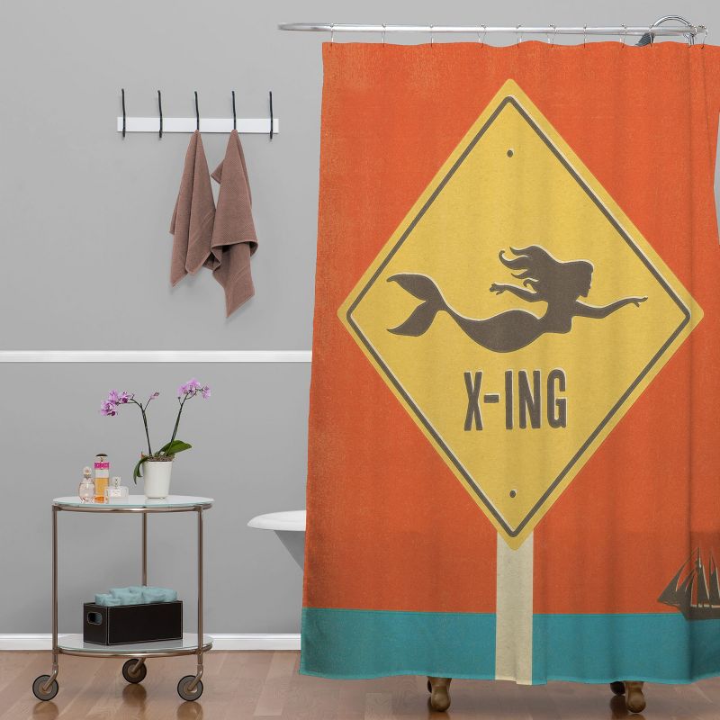 Mermaid Shower Curtain Orange - Deny Designs, 3 of 7