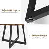 47 inch Industrial Round Dining Table, Wooden Kitchen Table for 4 with Wooden Top and Metal Base for Home Dining Room Living Room Brown (NO Chairs) - 4 of 4
