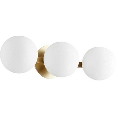 Quorum Lighting 3 - Light Vanity in  Aged Brass