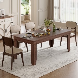 70.87 Inch Farmhouse Dining Table for 6-8 People, Thickened desktop，Rectangle Dining Room Table with Strong Legs for Living Room, Restaurant - 1 of 4