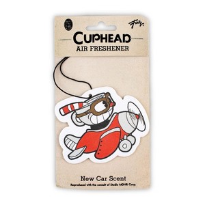 Just Funky Cuphead Airplane Hanging Air Freshener for Cars | New Car Scent - 1 of 4