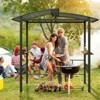 Costway 8' X 5' Hardtop Grill Gazebo with  Vented Polycarbonate Roof Side Shelves Hooks - 4 of 4