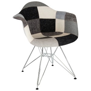 LeisureMod Willow Fabric Accent Chair with Chrome Legs - Eiffel Design, Plush Comfort, Perfect for Living Rooms or Bedrooms - 1 of 4