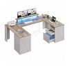 U Shaped Computer Desk With Power Outlet & LED Strip Gaming Desk With Drawers With Storage Shelves & Monitor Stand & Record Storage Display Shelf - 2 of 4