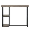 Royal Hampton 47 Inch Counter Height Table, 2 Shelves, Antique Oak Brown and Black - 2 of 4