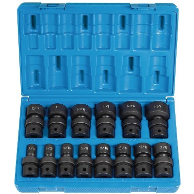 Grey Pneumatic 1/2" Drive 14 Piece Fractional Universal Impact Socket Set - Model 1314U