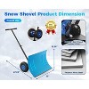 GustoWave 30 Inch Heavy Duty Wheeled Snow Shovel, Adjustable Metal Snow Pusher with 5-Position Handle & Multi-Angle Carbon Steel Blade - 2 of 4