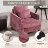 Okak Modern Chenille Accent Chair with Soft Upholstered Leisure Sofa Solid Wood Frame Armchair Club Chair for Reading Lounge Bedroom - 4 of 4