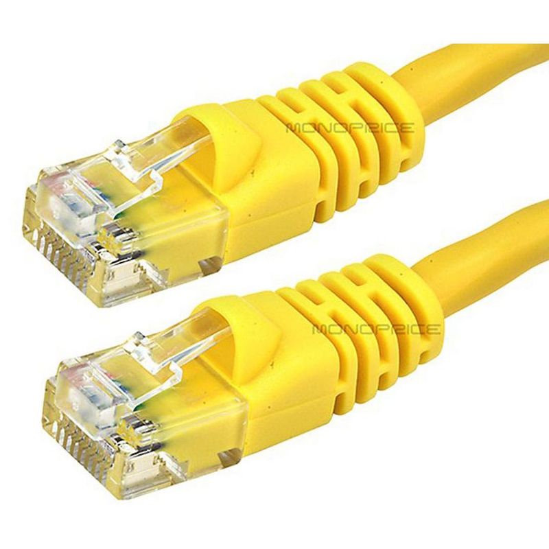 Monoprice Cat6 Ethernet Patch Cable - 3 Feet - Yellow | Network Internet Cord - RJ45, Stranded, 550Mhz, UTP, Pure Bare Copper Wire, 24AWG, 2 of 4